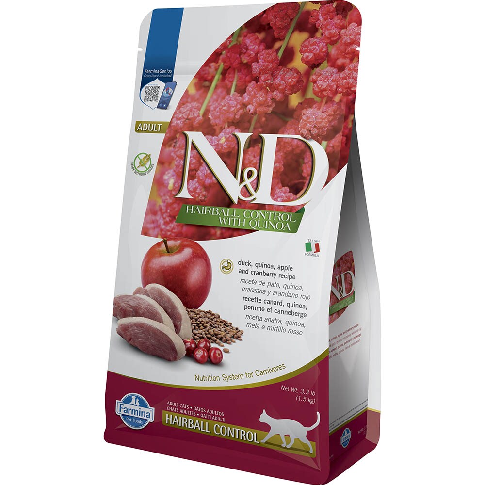 Farmina N&D Quinoa Hairball Control Adult Ente Trockenfutter für Katzen_0
