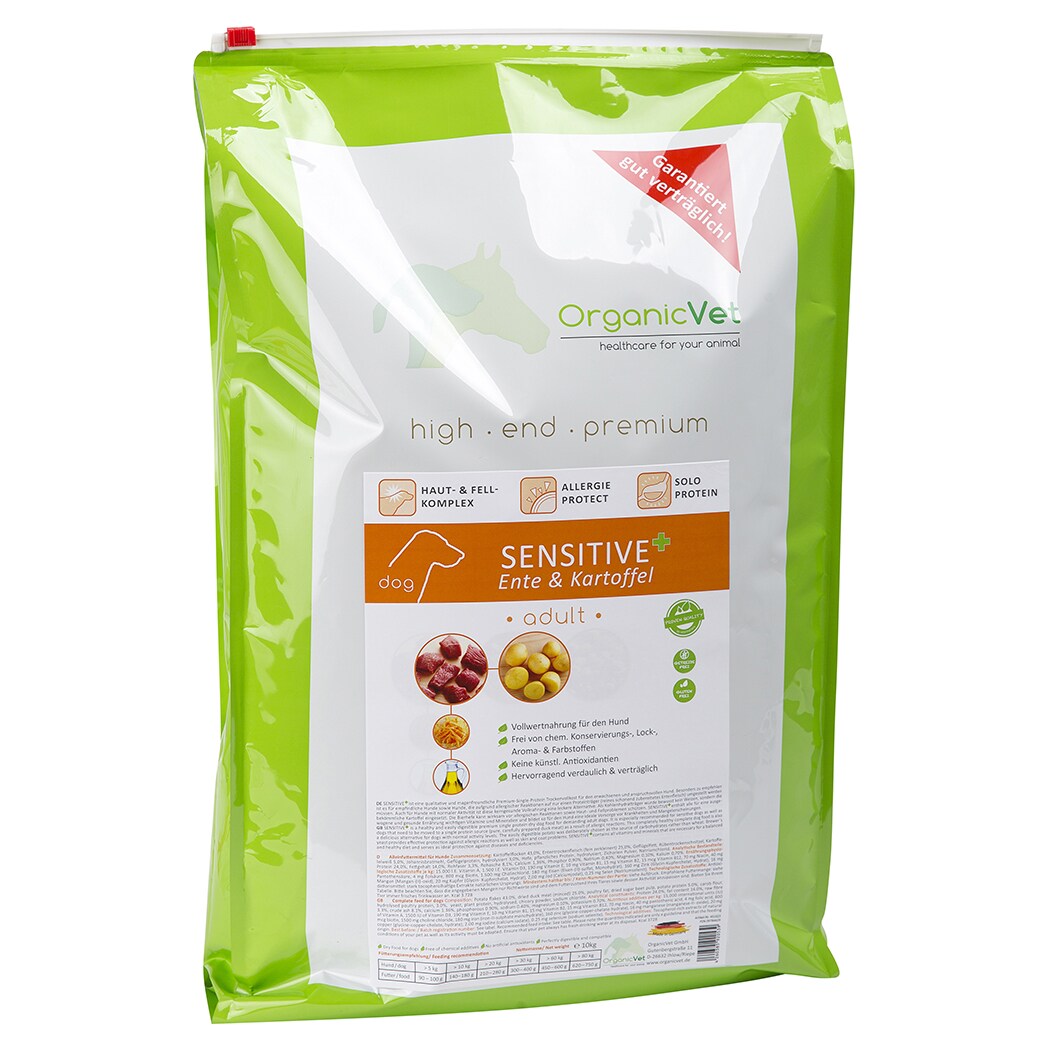 OrganicVet Sensitive Ente Trockenfutter für Hunde_0