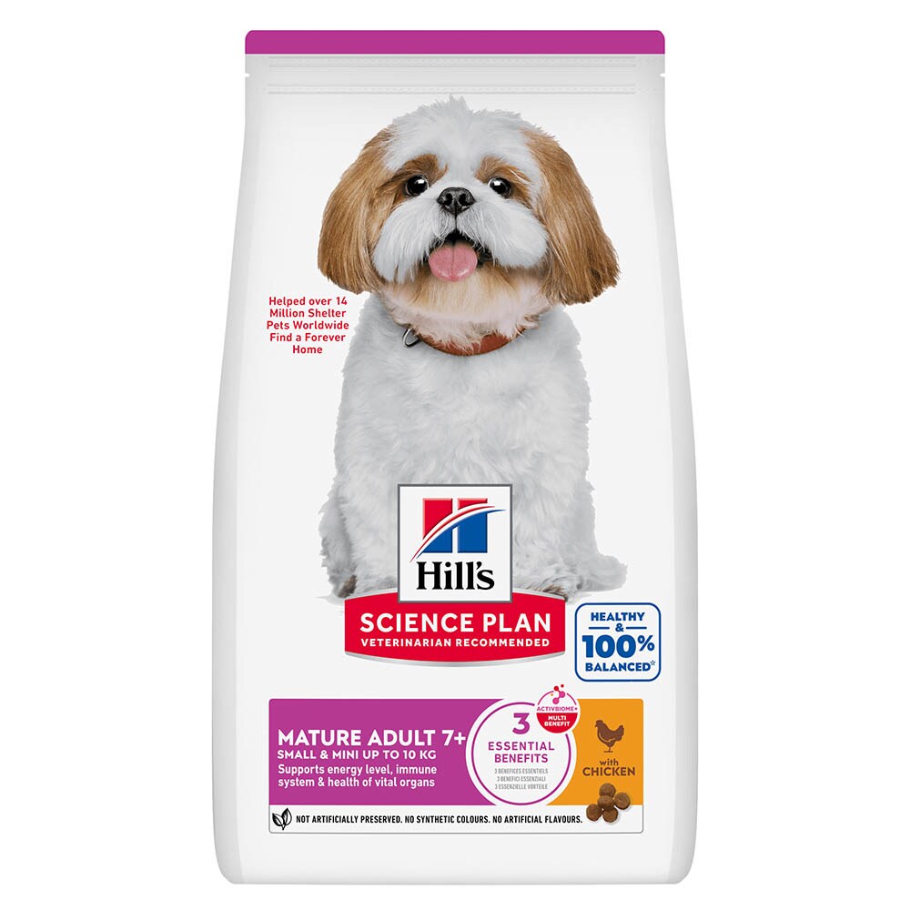 Hills Science Plan Mature Adult 7+ Small & Mini Trockenfutter für kleine Hunde mit Huhn_0