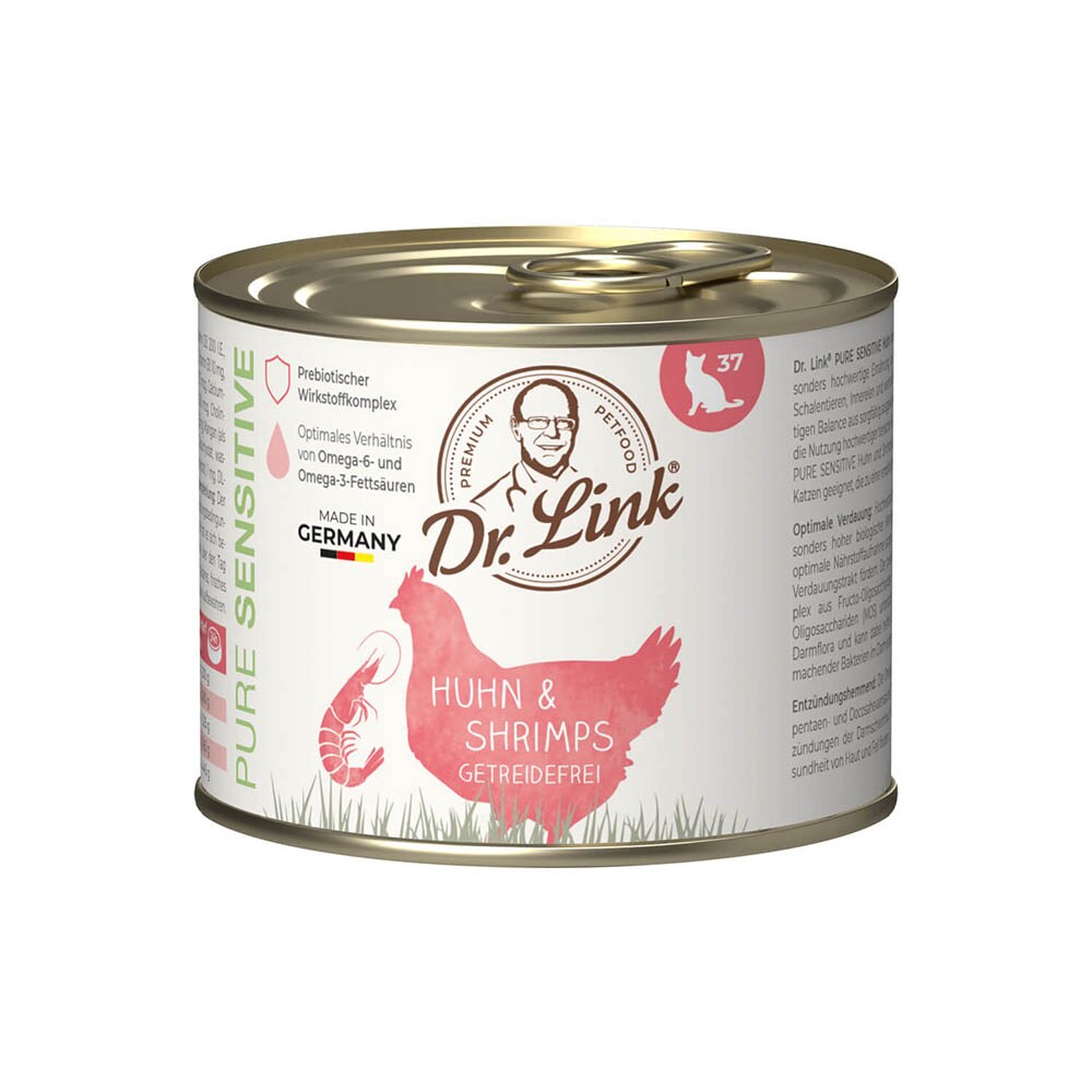 Dr. Link Pure Sensitive Huhn und Shrimps Nassfutter für Katzen_0
