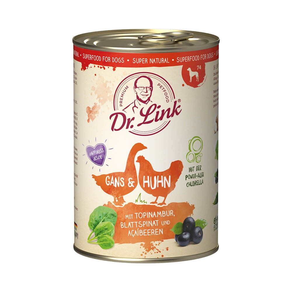 Dr. Link Super Natural Gans und Huhn Nassfutter für Hunde_0