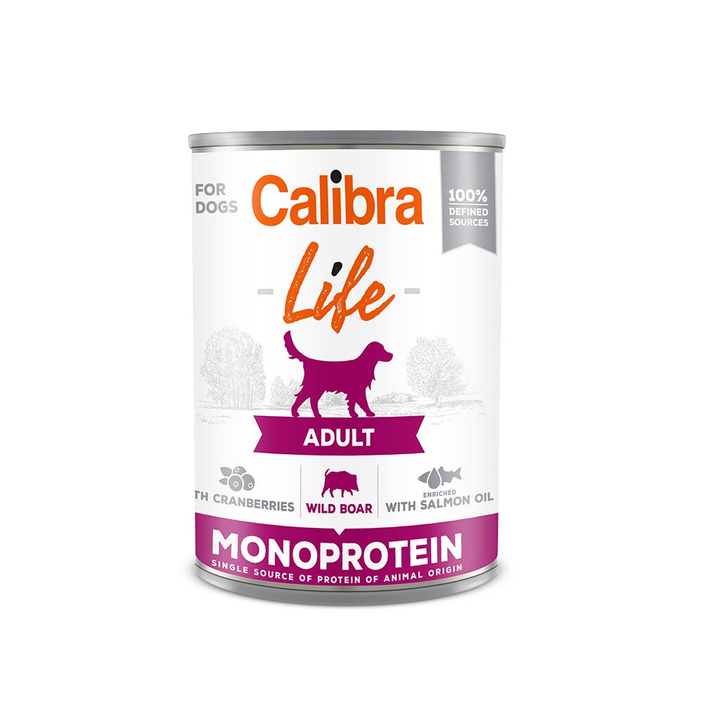 Calibra Dog Life can Adult Wild boar with cranberries_0