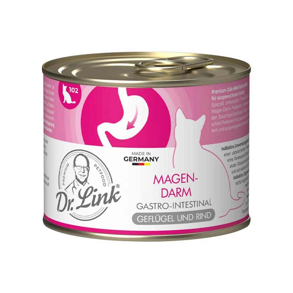 Dr. Link Spezial-Diät Magen-Darm Geflügel und Rind Nassfutter für Katzen _0