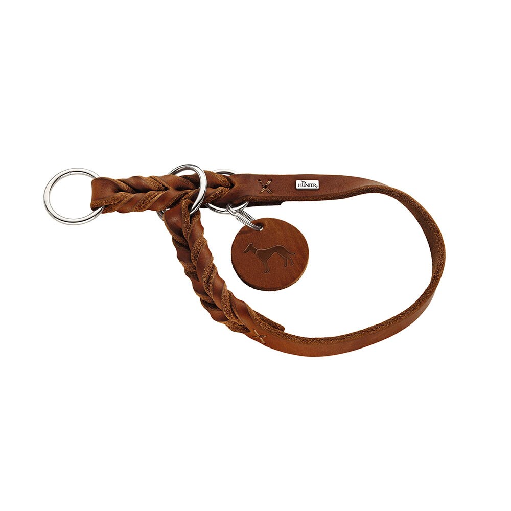 Hunter Zugstopp Halsband Solid Education cognac_0