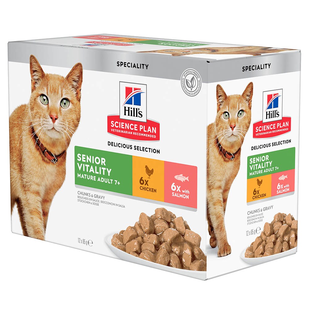 Hills Science Plan Adult 7+ Senior Vitality Huhn + Lachs Multipack Katze_0