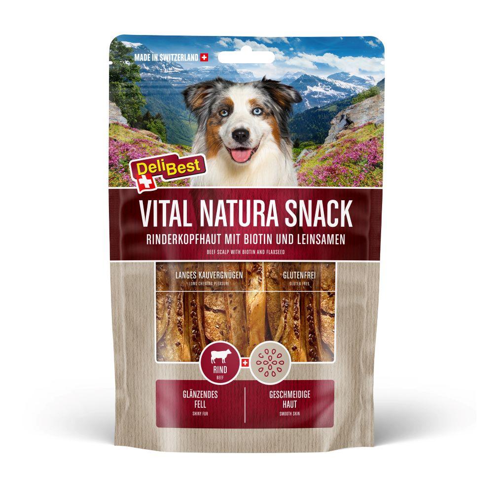 DeliBest Vital Natura Snack Rinderkopfhaut mit Biotin + Leinsamen_0