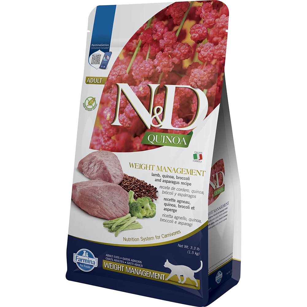 Farmina N&D Quinoa Weight Management Adult Lamm Trockenfutter für Katzen_0