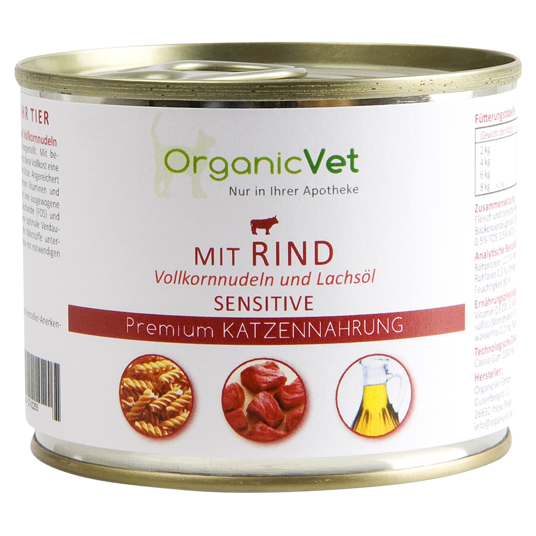 OrganicVet Sensitive Rind Nassfutter für Katzen_0