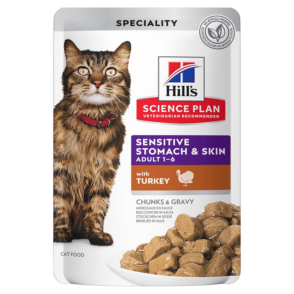 Hills Science Plan Sensitive Stomach & Skin Adult Nassfutter für Katzen mit Truthahn_0