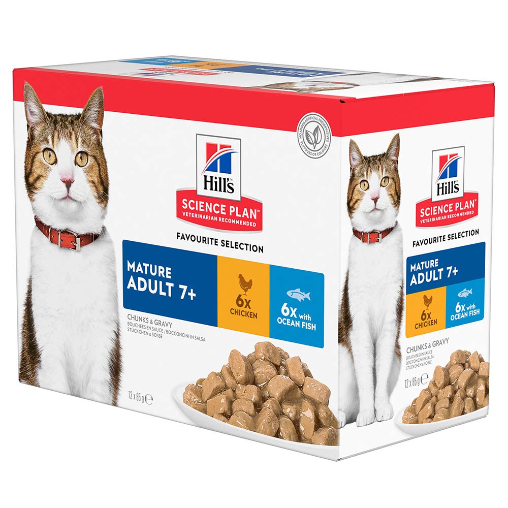 Hills Science Plan Mature Adult 7+ Huhn + Fisch Multipack Katze_0