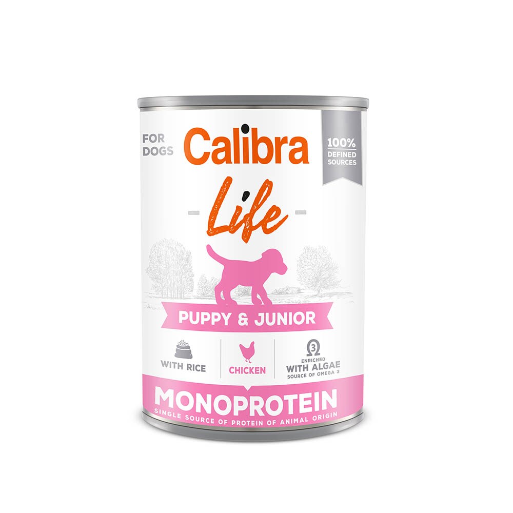 Calibra Dog Life can Puppy and Junior Chicken with rice_0