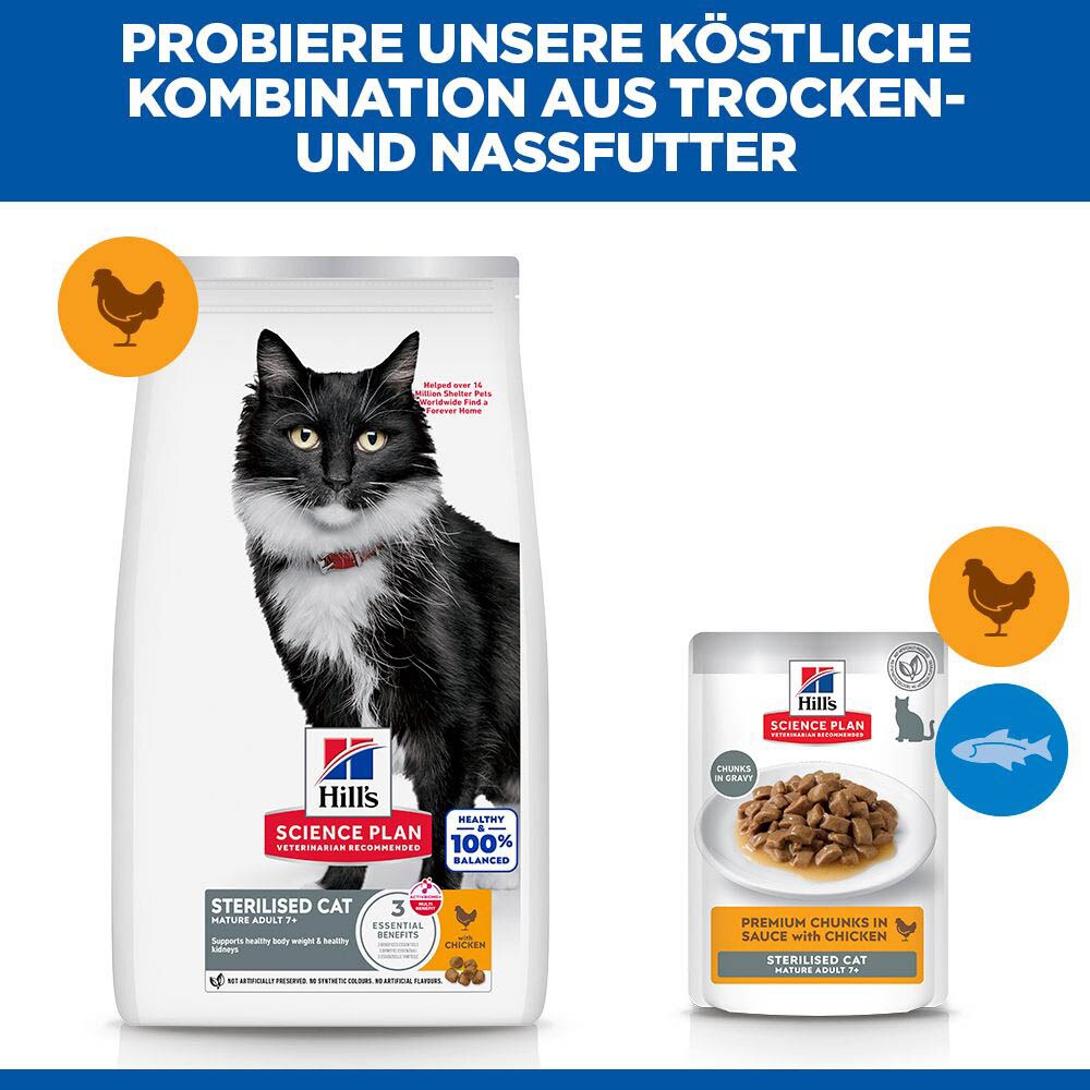 Hills Science Plan Sterilised Cat Mature Adult 7+ mit Chicken  _5