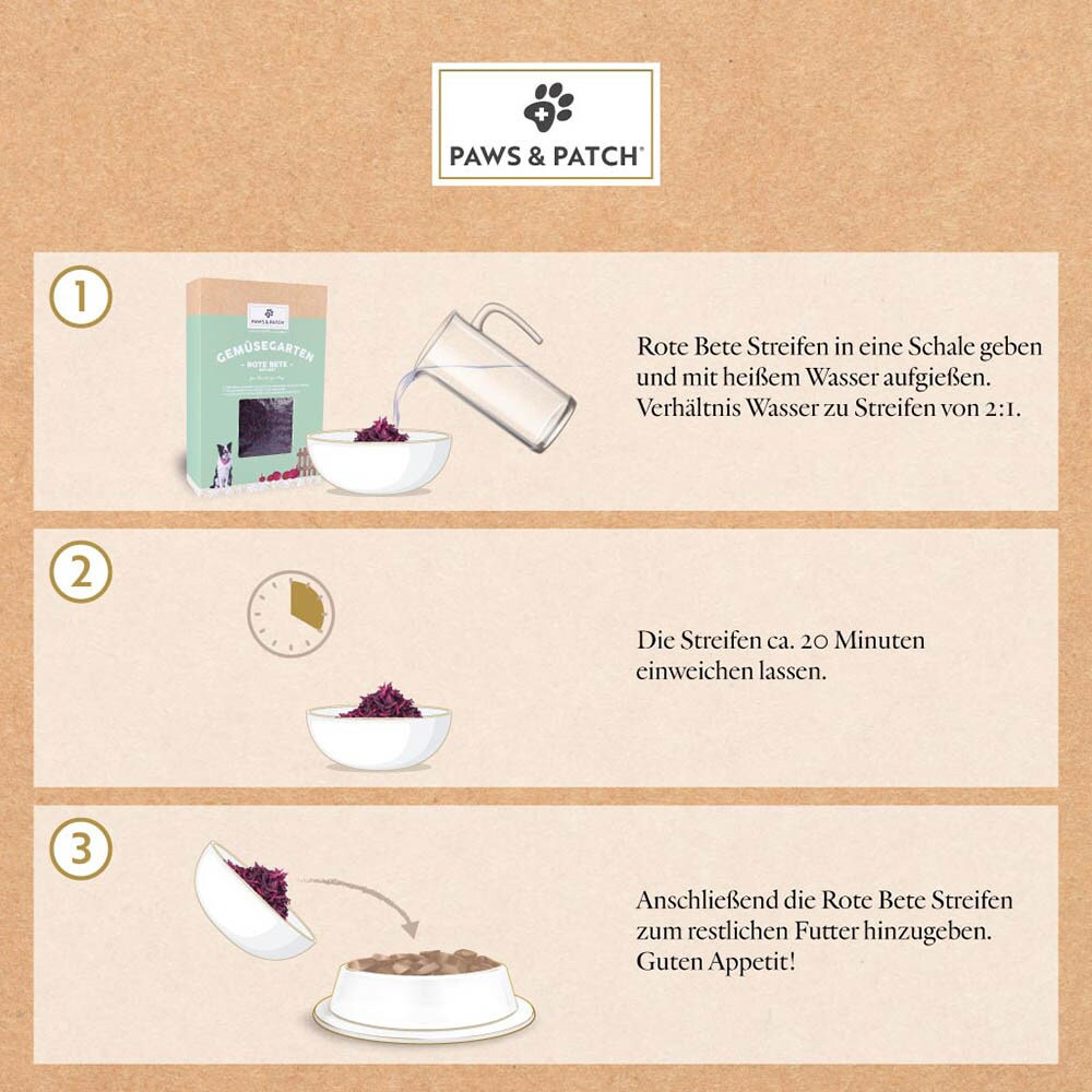 PAWS & PATCH Rote Beete Streifen für Hunde_2