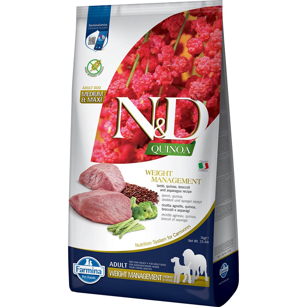 Farmina N&D Quinoa Weight Management Adult Medium/Maxi Lamm Trockenfutter für Hunde_0