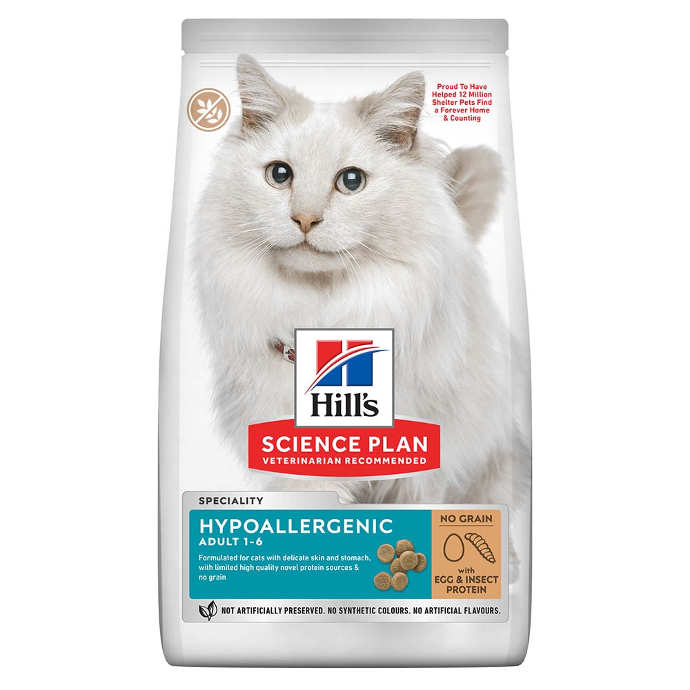 Hills Science Plan Hypoallergenic Adult Katzenfutter mit Ei und Insektenprotein_0