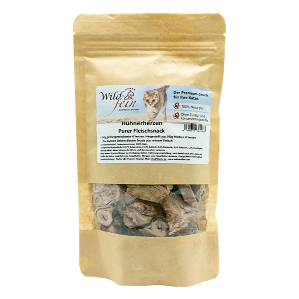 Wild und Fein Hühnchenherzen purer Fleischsnack_0