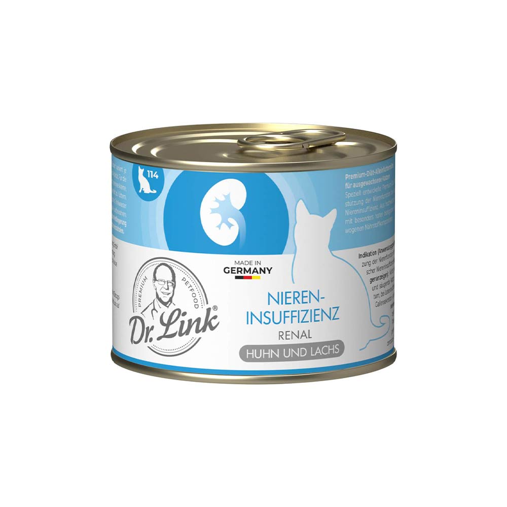 Dr. Link Spezial-Diät Niereninsuffizienz Huhn und Lachs Nassfutter für Katzen _1