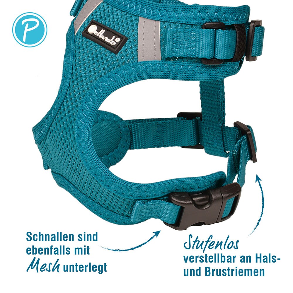 Petlando Mesh Vest Geschirr petrol_2